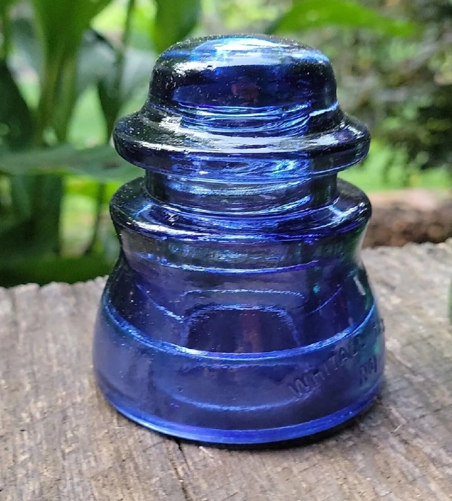 Antique Glass Insulator Colorized Cobalt Blue