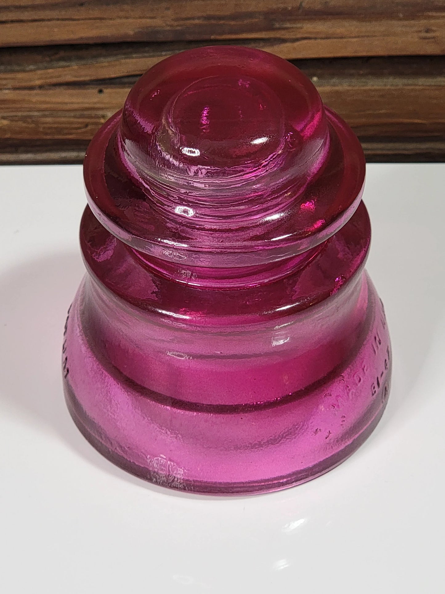 Antique Glass Insulator Colorized Pink
