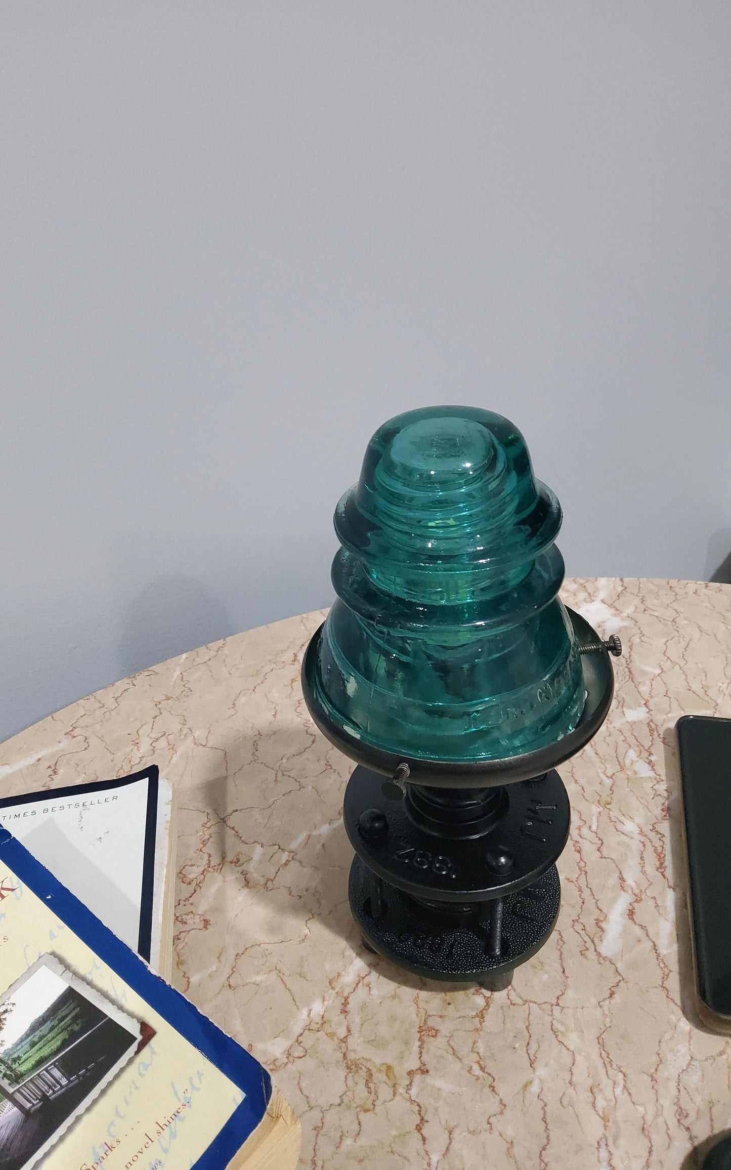 Vintage Glass Insulator Industrial Steampunk Table Lamp