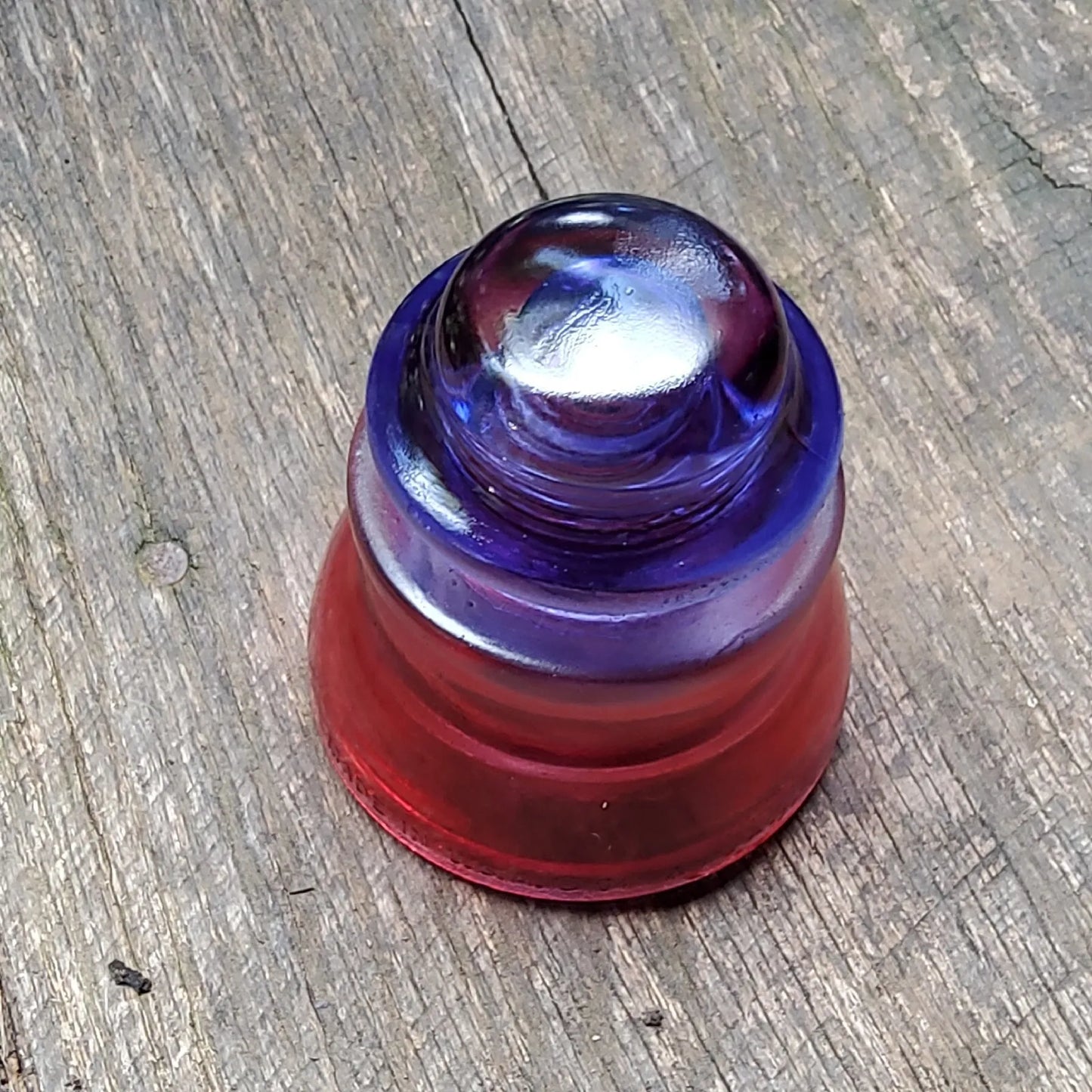 Vintage Glass Insulator Patriotic Red White and Blue Decorative Antique U.S.A.
