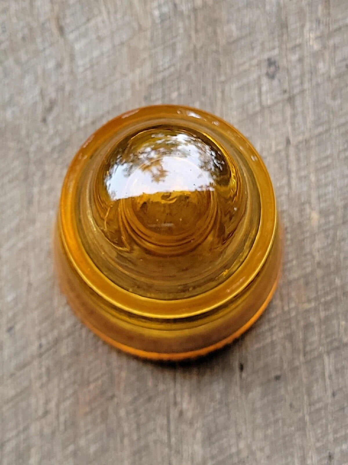 Antique Glass Insulator Colorized Amber / Orange