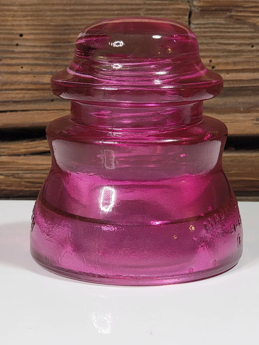 Antique Glass Insulator Colorized Pink