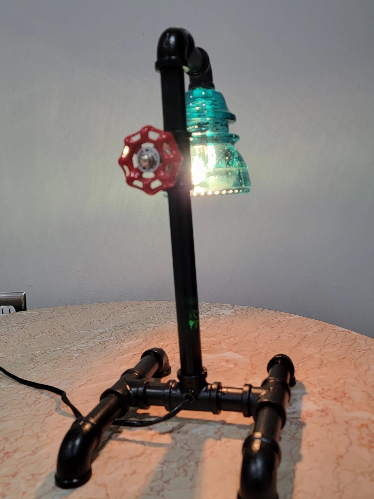 Vintage Hemingray 42 Glass Insulator Industrial Steampunk Table Lamp (Copy)