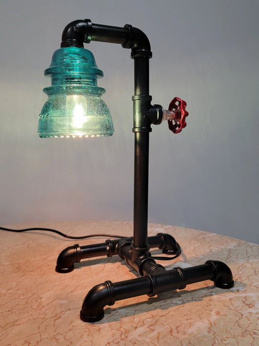 Vintage Hemingray 42 Glass Insulator Industrial Steampunk Table Lamp (Copy)