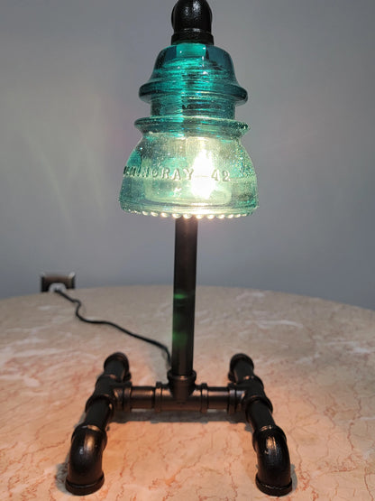 Vintage Hemingray 42 Glass Insulator Industrial Steampunk Table Lamp (Copy)