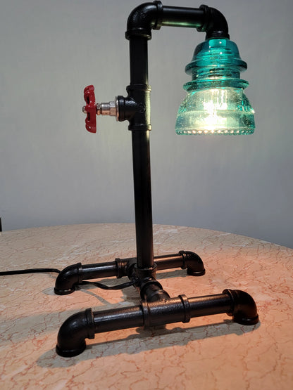 Vintage Hemingray 42 Glass Insulator Industrial Steampunk Table Lamp (Copy)