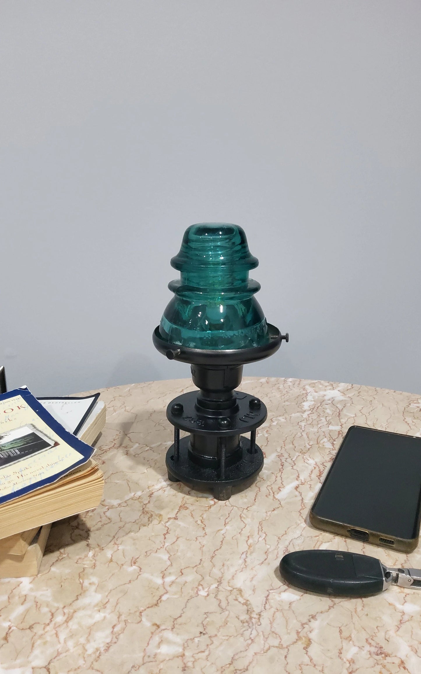 Vintage Glass Insulator Industrial Steampunk Table Lamp