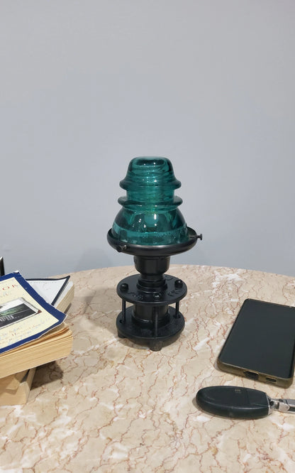 Vintage Glass Insulator Industrial Steampunk Table Lamp